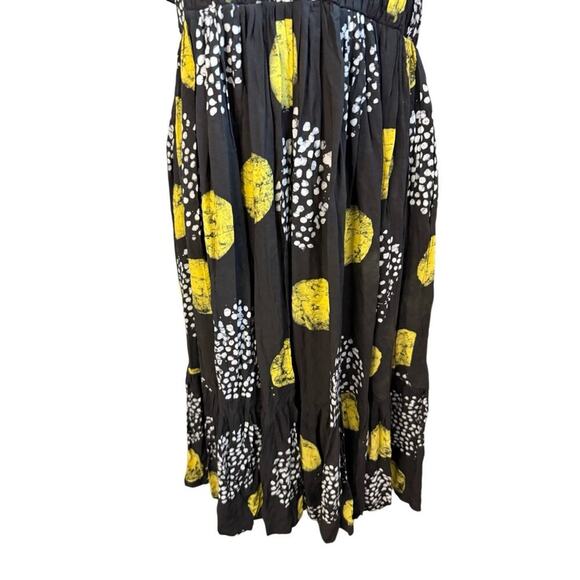 Busayo Black Yellow Puff Sleeve Print Maxi Dress - Picture 8 of 13